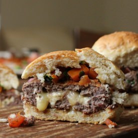 Skillet Blue Cheese Burgers