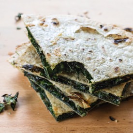 Grilled Kale + Cheese Tortillas