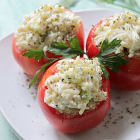 Ricotta Orzo Stuffed Tomatoes