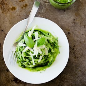 Zucchini “Spaghetti” &Spinach Pesto