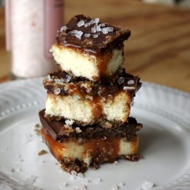 Chocolate Caramel Cheesecake Bars