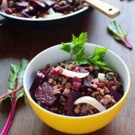 Lentils with Baked Beets