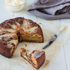 Pear, Chocolate & Cardamom Cake