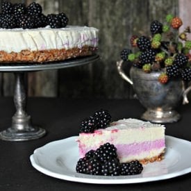 Blackberry Lemon Cashew Cheesecake