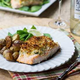 Baked Salmon with Spinach