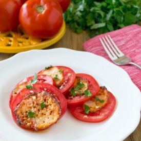 Caprese Salad with Mozzarella Chips