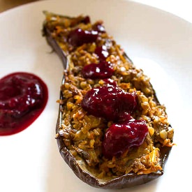 Aubergines with Plum Sauce