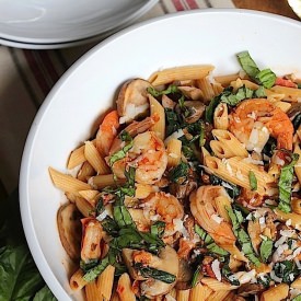 Penna Rosa With Shrimp