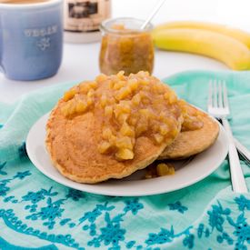 Banana Pancakes w/ Pineapple Sauce