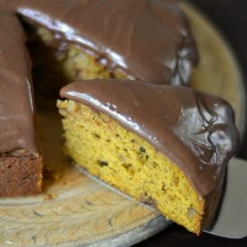 Pumpkin Cake with Nutella Frosting