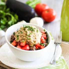 Ground Beef and Baba Ganoush