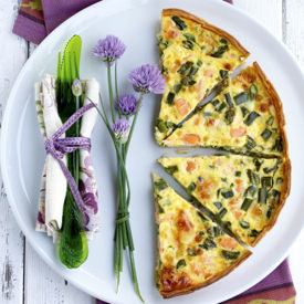 Salmon, Asparagus & Brie Quiche