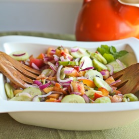 Cucumber Peach Salad