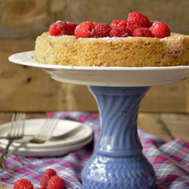 Raspberry Cake with Pluot