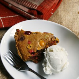 Pumpkin M&M Cookie Pie