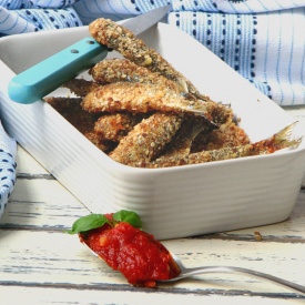 Almond and Sesame Coated Anchovies