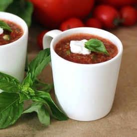 Spicy Basil Lemon Gazpacho