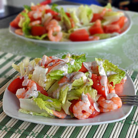 Shrimp Salad with Lettuce, Tomatoes