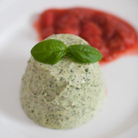 Basil Poppy Seed Panna cotta