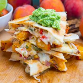 Chipotle Peach Salsa Quesadillas