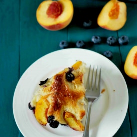 Blueberry-Peach Custard Kuchen