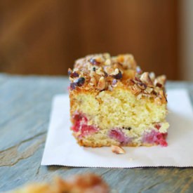 Raspberry and Hazelnut Coffee Cake
