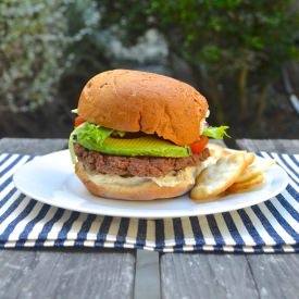 Kidney Bean and Mushroom “Burger”