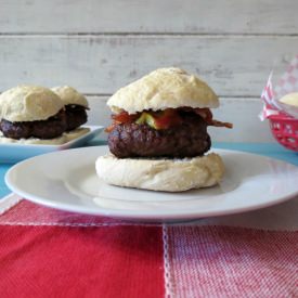 Bacon Burger Sliders on 25 min Roll