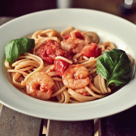 Tomato Sugo Prawn Spaghetti