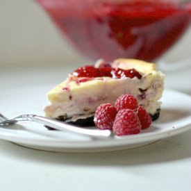 White Chocolate Rasp Cheesecake