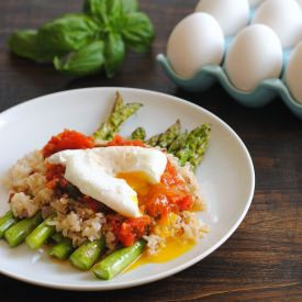 Marinara Rice w/ Asparagus & Egg