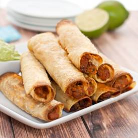 Bean and Beef Taquitos with Avocado