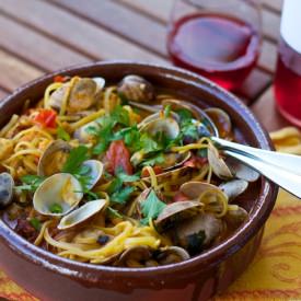 Noodles with White Beans, Chorizo