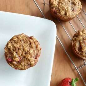 Strawberry Oat and Flax Muffins