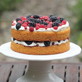 Hazelnut Torte with Berries
