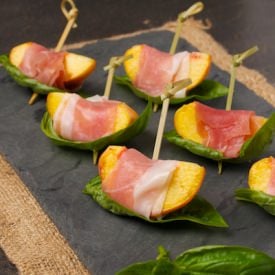 Peaches with Prosciutto and Basil