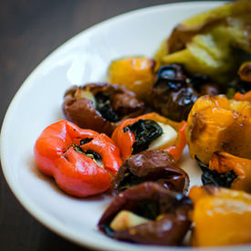 Roasted Garlic Basil Pepper Poppers
