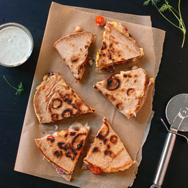 Tomato, Olive & Chickpea Quesadilla