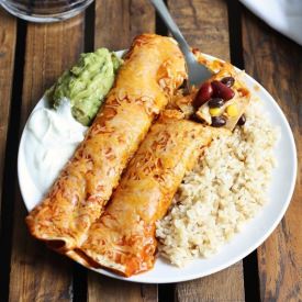 Double Bean and Corn Enchiladas