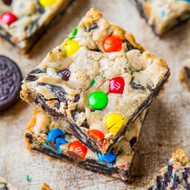 Loaded M&M Oreo Cookie Bars