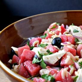 Watermelon, Orzo and Feta Salad