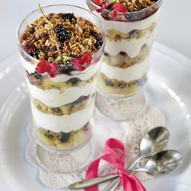 Yogurt Mousse with Oatmeal Praline