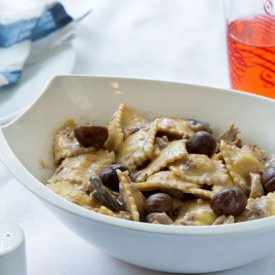 Cheese Ravioli, Chestnuts Mushrooms