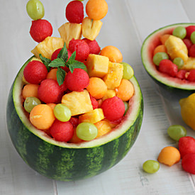 Fruit Salad in Watermelon Bowl