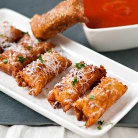 Crispy Wonton Mozzarella Sticks