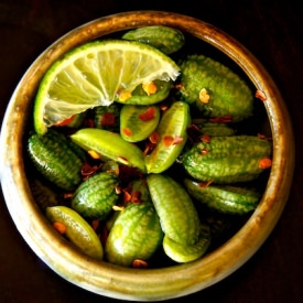 Ponzu Marinated Watermelon Cucumber