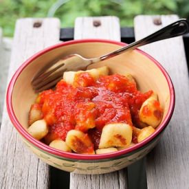 Fried Gnocchi with Tomato Sauce