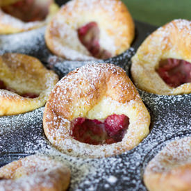Buttermilk Popovers with Raspberry