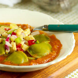 Southwest Ravioli with Corn Salsa
