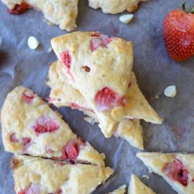 White Chocolate Strawberry Scones